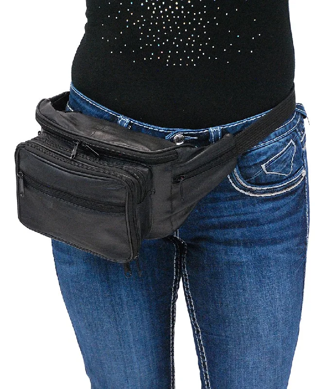 Super Jumbo Black Leather Waist Bag Fanny Pack #FPX3090K Limited-Stock Handbag Sale For A Stylish Look