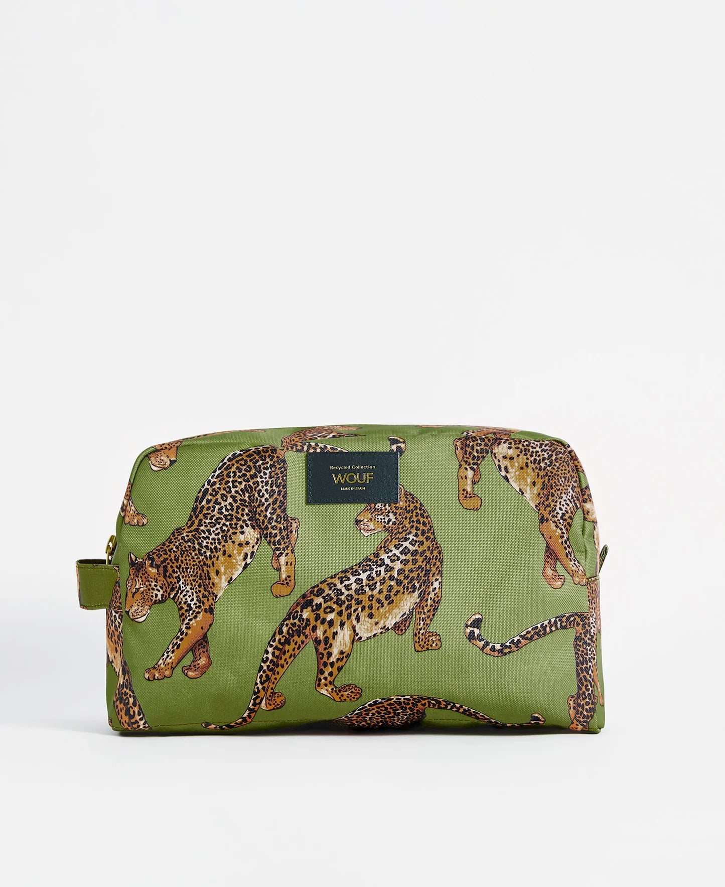 Wouf Toiletry Bag in Olive Leopard Grab Stylish Bags Before They Sell Out