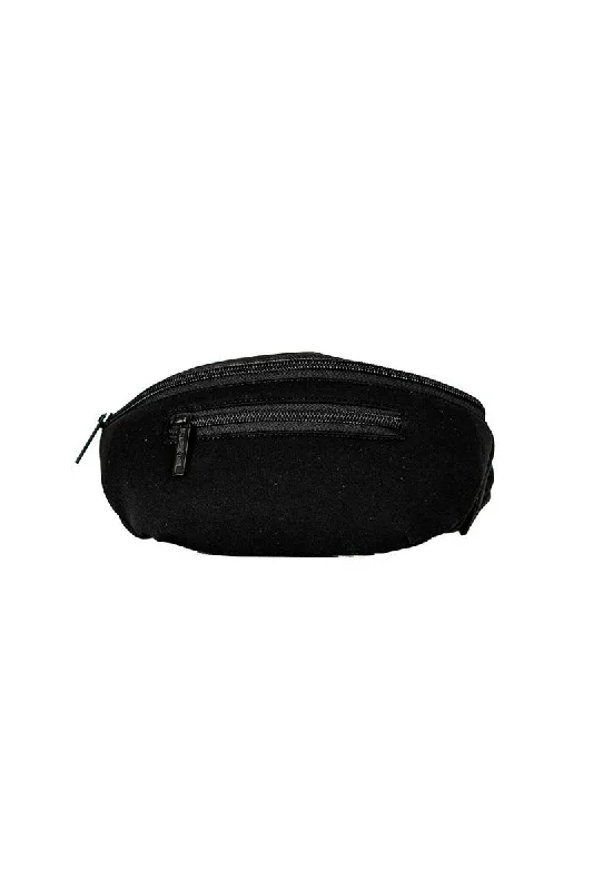 Neoprene in Black Youth Rebel Fanny Pack with Black Zipper