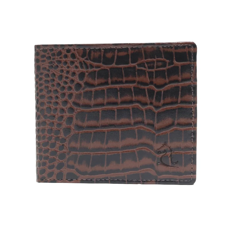 10148 Croco Brown Leather Bifold Wallet for Men Designer Bags At Exclusive Clearance Prices 10148 Croco Brown Leather Bifold Wallet for Men Designer Bags At Exclusive Clearance Prices