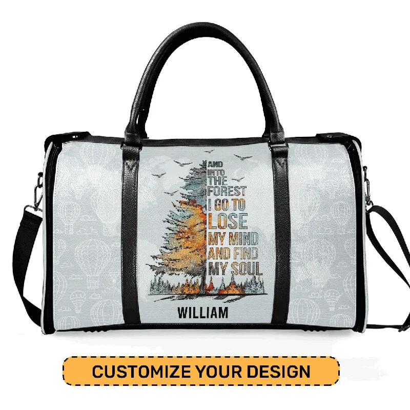 And Into The Forest I Go - Personalized Leather Duffle Bag SBDBHN22