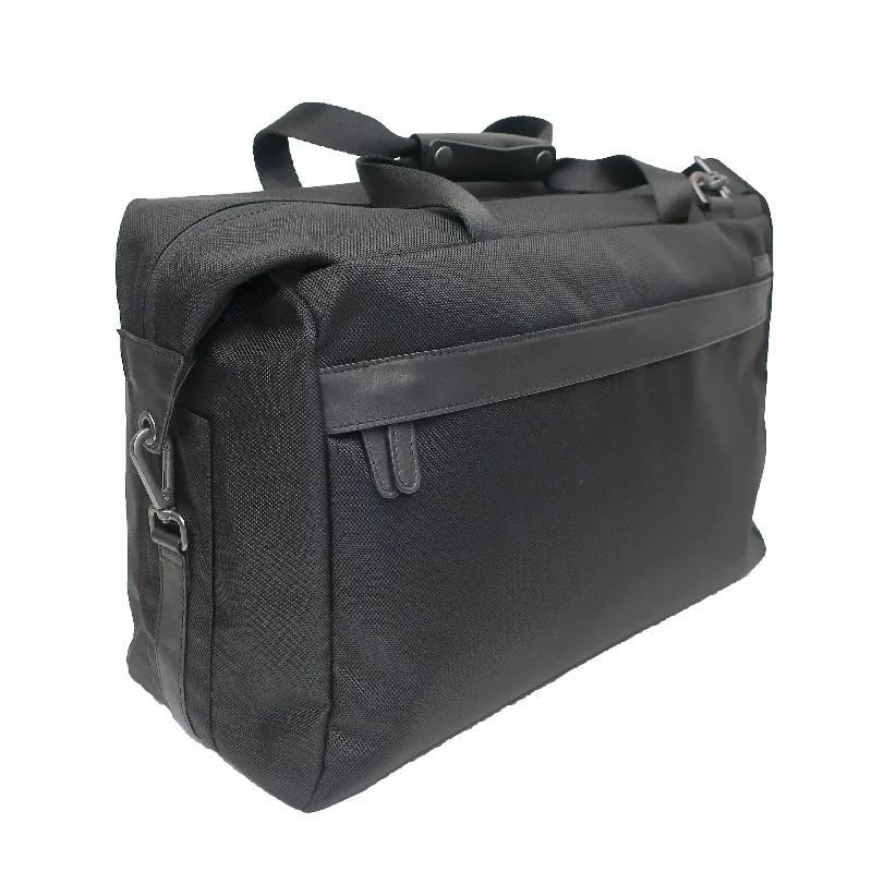 Ballistic Nylon Weekend Duffel Bag With Nappa Leather Trim