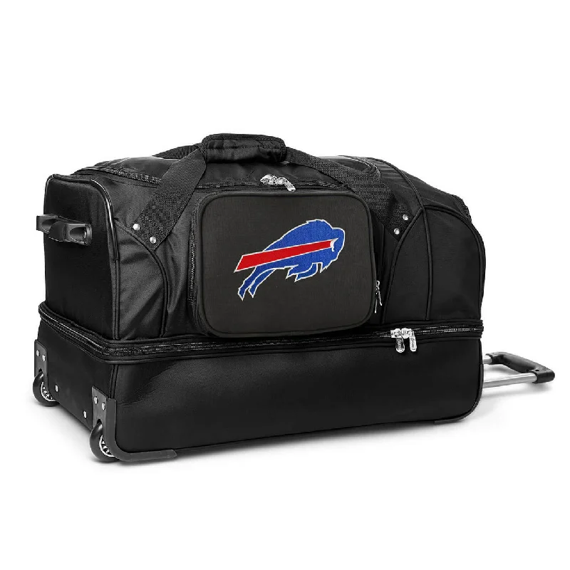 Buffalo Bills 27" Black Rolling Drop Bottom Duffel Fashion Bags With Huge Discounts