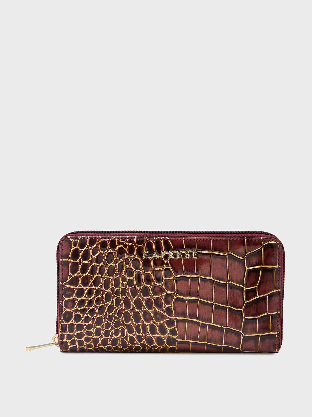 Caprese Miranda Zip Around Wallet Large Croco Burgundy