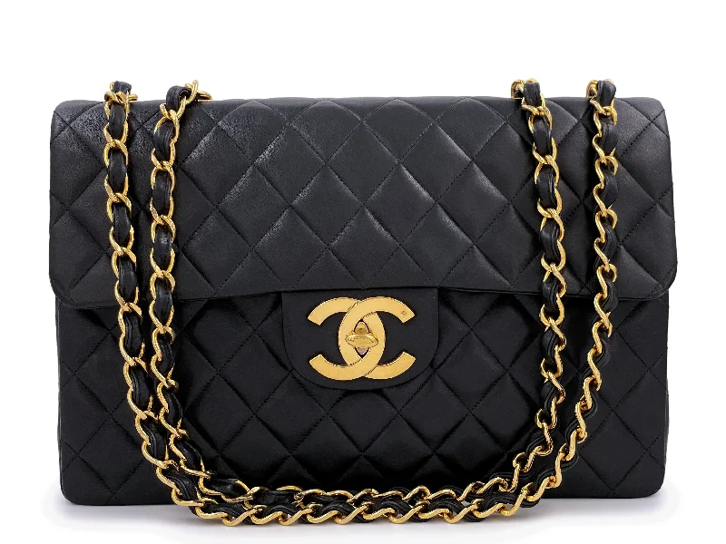 Chanel 1994 Vintage Maxi "Jumbo XL" Classic Flap Bag 24k GHW Lambskin