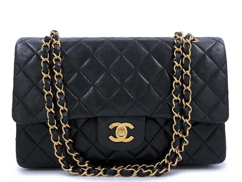 Chanel 1996 Vintage Black Medium Classic Double Flap Bag 24k GHW