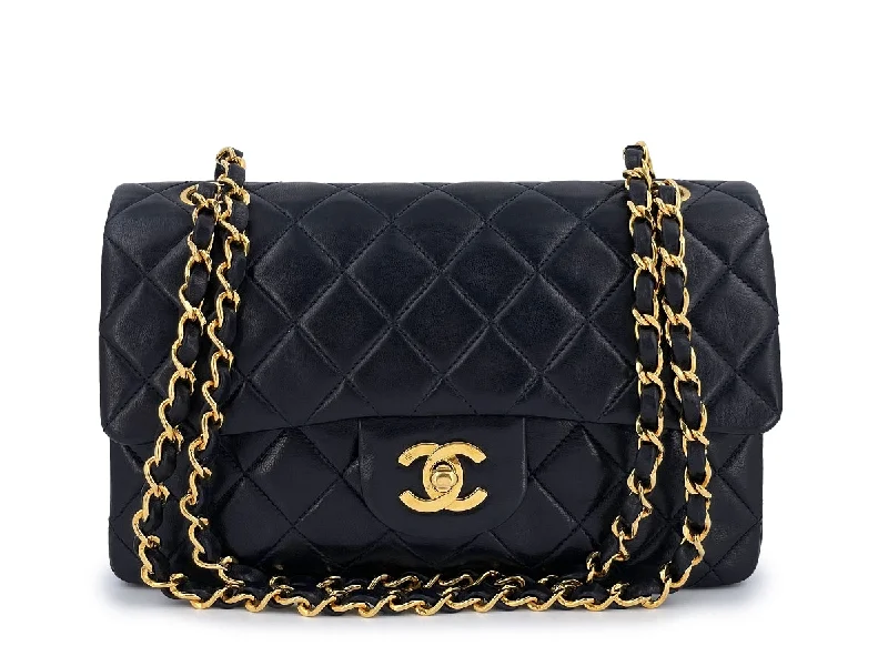 Chanel 1997 Vintage Black Small Classic Double Flap Bag 24k GHW Lambskin