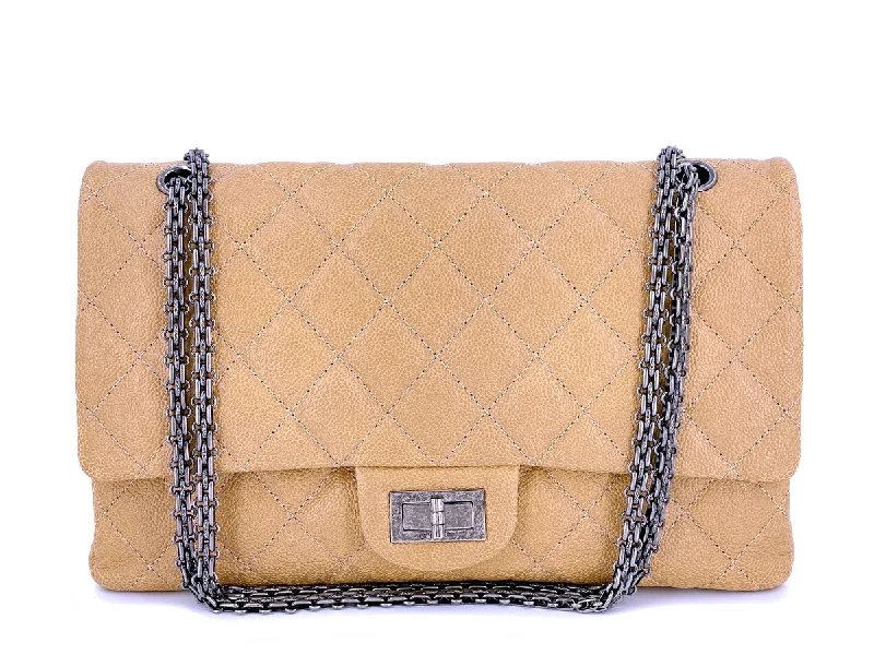 Chanel Beige Caviar Jumbo 227 Classic Reissue Double Flap Bag RHW Stylish Totes, Exclusive Savings