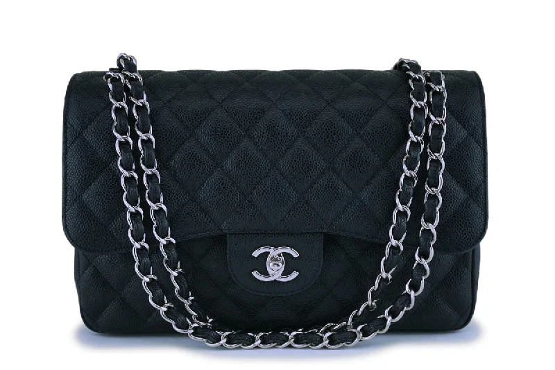 Chanel Black Caviar Jumbo Classic Double Flap Bag SHW Limited-Stock Bag Clearance – Hurry Chanel Black Caviar Jumbo Classic Double Flap Bag SHW Limited-Stock Bag Clearance – Hurry