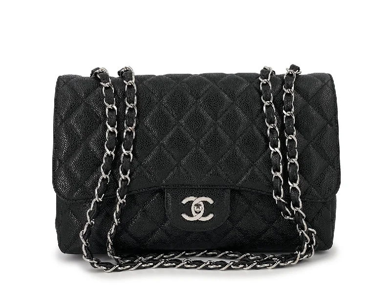 Chanel Black Caviar Jumbo Classic Flap Bag SHW Grab Stylish Bags Before They're Gone Chanel Black Caviar Jumbo Classic Flap Bag SHW Grab Stylish Bags Before They're Gone