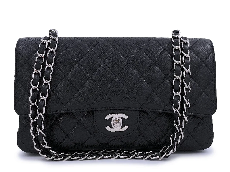 Chanel Black Caviar Medium Classic Double Flap Bag SHW 2U1