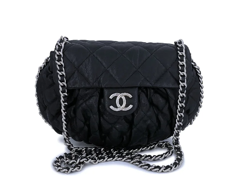 Chanel Black Chain Around Crossbody Flap Bag Medium