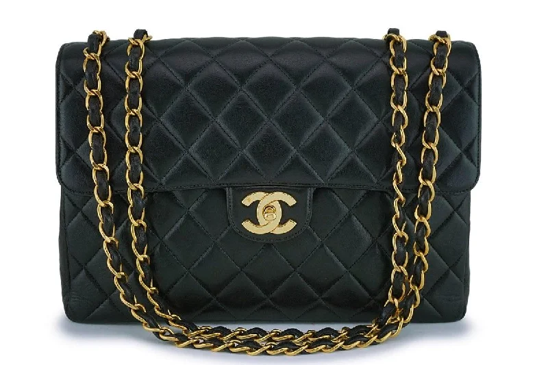 Chanel Black Lambskin Jumbo Classic Flap Bag 24k GHW Iconic Fashion Bags At Unbeatable Savings Chanel Black Lambskin Jumbo Classic Flap Bag 24k GHW Iconic Fashion Bags At Unbeatable Savings