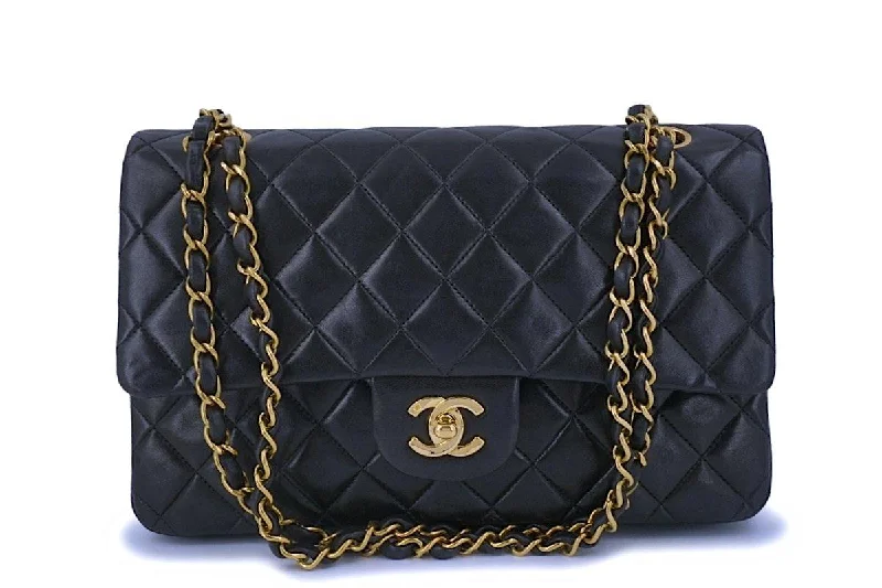 Chanel Black Lambskin Medium Classic Double Flap Bag 24k GHW Iconic Handbags At Budget-Friendly Prices Chanel Black Lambskin Medium Classic Double Flap Bag 24k GHW Iconic Handbags At Budget-Friendly Prices