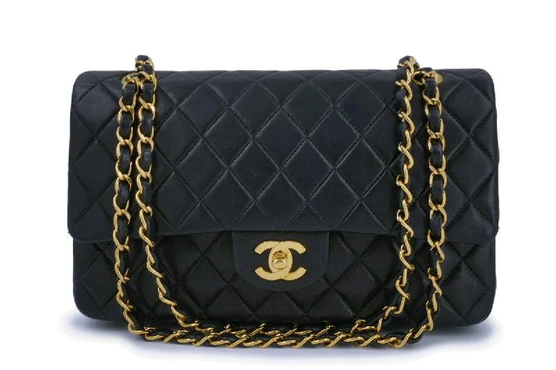 Chanel Black Lambskin Medium Classic Double Flap Bag 24k GHW Statement Bags With Exclusive Savings Chanel Black Lambskin Medium Classic Double Flap Bag 24k GHW Statement Bags With Exclusive Savings