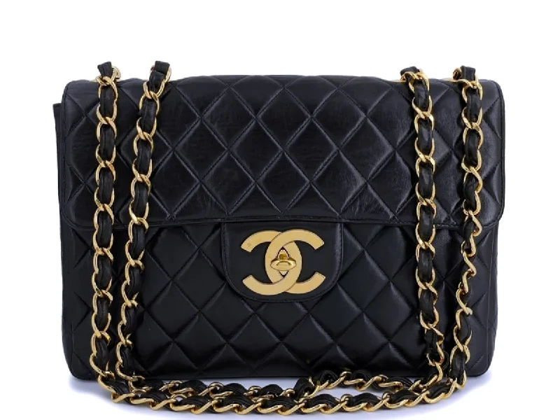 Chanel Black Vintage Lambskin Jumbo Classic Flap Bag 24k GHW The Handbag Sale You've Been Waiting For Chanel Black Vintage Lambskin Jumbo Classic Flap Bag 24k GHW The Handbag Sale You've Been Waiting For