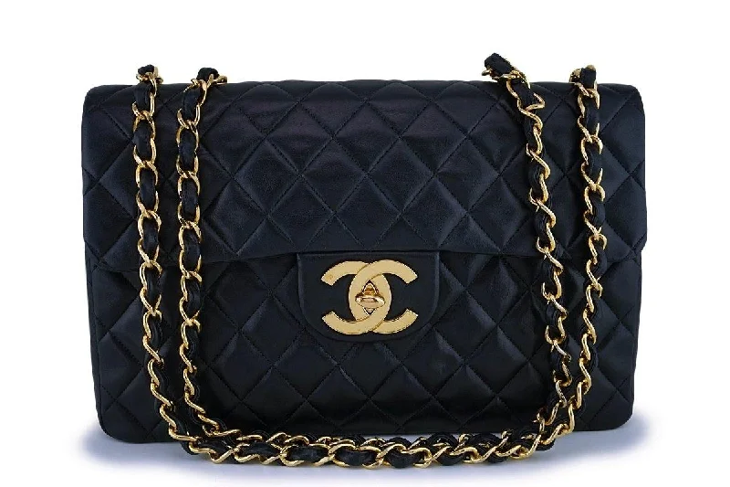 Chanel Black Vintage Lambskin Maxi "Jumbo XL" Classic Flap Bag 24k GHW Best Deals On Premium Handbags Chanel Black Vintage Lambskin Maxi "Jumbo XL" Classic Flap Bag 24k GHW Best Deals On Premium Handbags