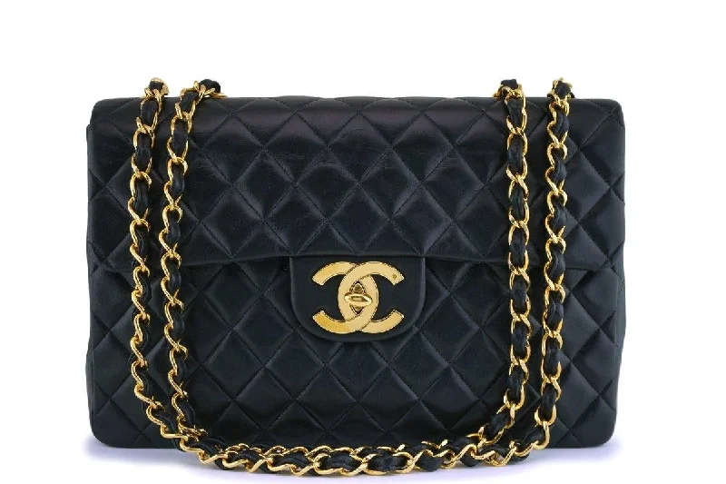 Chanel Black Vintage Lambskin Maxi "Jumbo XL" Classic Flap Bag 24k GHW Shop Timeless And Trendy Bags At Limited-Time Discounts Chanel Black Vintage Lambskin Maxi "Jumbo XL" Classic Flap Bag 24k GHW Shop Timeless And Trendy Bags At Limited-Time Discounts