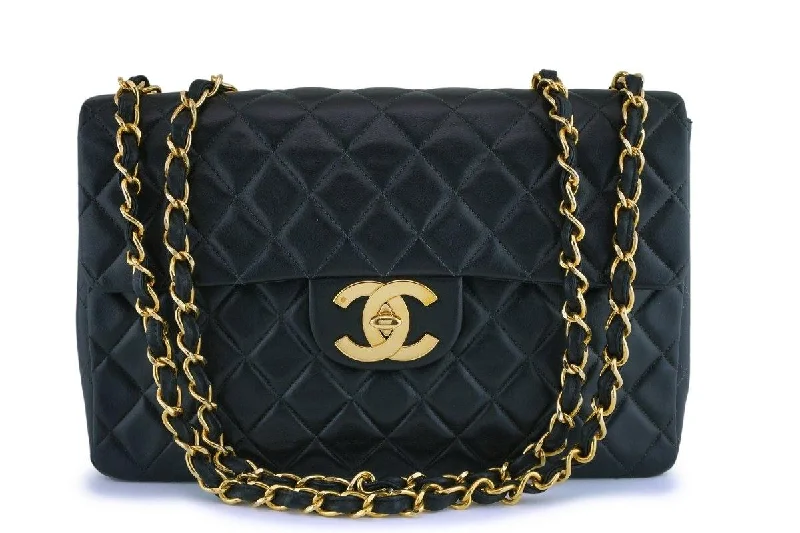 Chanel Black Vintage Lambskin Maxi "Jumbo XL" Classic Flap Bag 24k GHW Limited-Stock Bag Clearance – Grab Your Favorite Now Chanel Black Vintage Lambskin Maxi "Jumbo XL" Classic Flap Bag 24k GHW Limited-Stock Bag Clearance – Grab Your Favorite Now