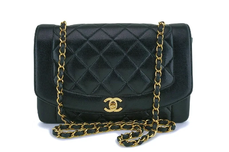 Chanel Black Vintage Lambskin Medium Diana Classic Flap Bag 24k GHW Classic Totes, Exclusive Deals Chanel Black Vintage Lambskin Medium Diana Classic Flap Bag 24k GHW Classic Totes, Exclusive Deals