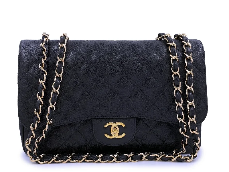 Chanel Caviar Jumbo Classic Flap Bag Single Black GHW