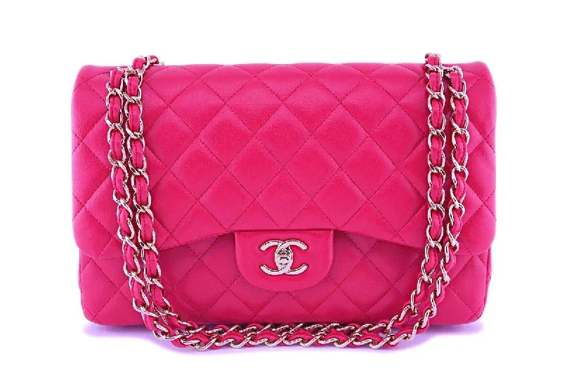 Chanel Fuchsia Pink Lambskin Jumbo Classic Double Flap Bag GHW The Perfect Bag Sale For A Seasonal Refresh Chanel Fuchsia Pink Lambskin Jumbo Classic Double Flap Bag GHW The Perfect Bag Sale For A Seasonal Refresh