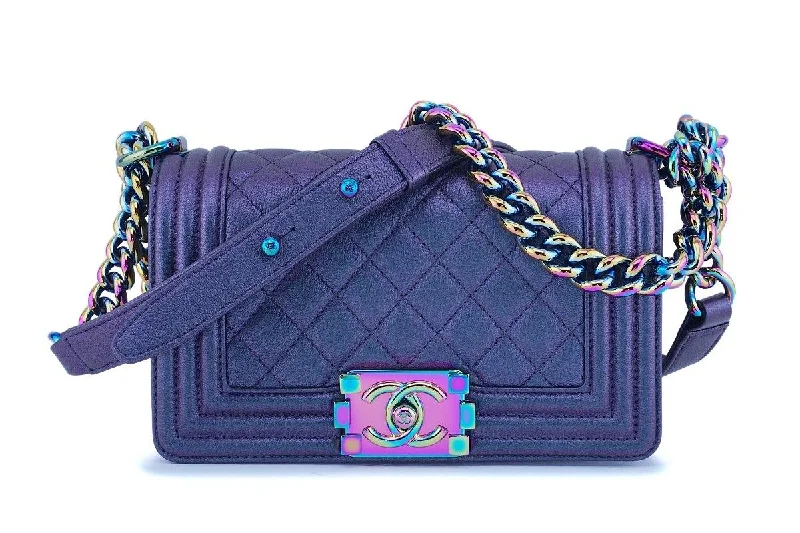 Chanel Iridescent Purple Mermaid Iridescent Small Boy Flap Bag Rainbow Shoulder Bags, Best Deals Today Chanel Iridescent Purple Mermaid Iridescent Small Boy Flap Bag Rainbow Shoulder Bags, Best Deals Today