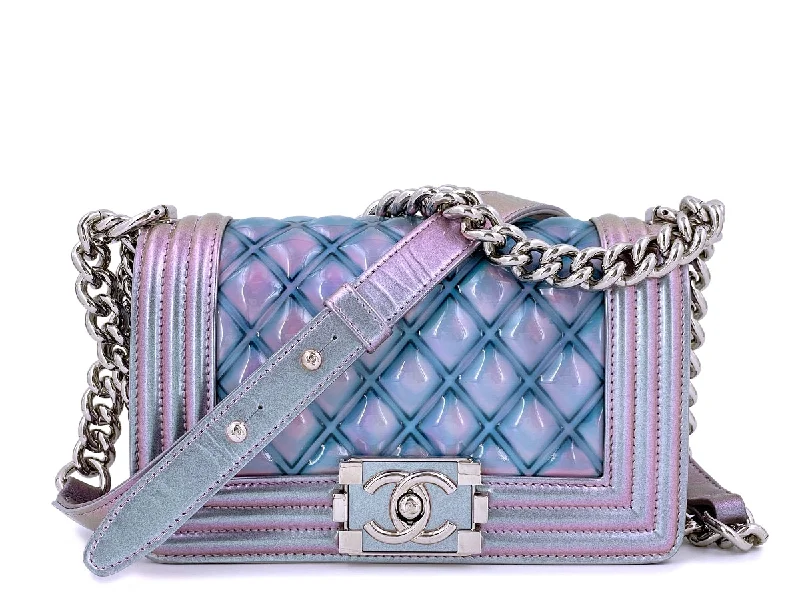 Chanel Iridescent Purple Mermaid Small Water Boy Flap Bag Carry Elegance For Less