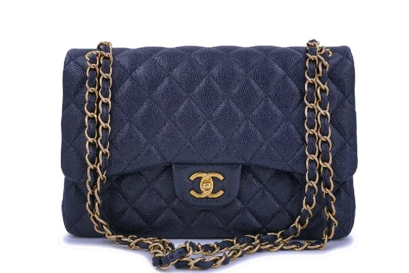 Chanel 16C Navy Blue Caviar Jumbo Classic Double Flap Bag GHW Fashion Bags With Huge Discounts Chanel 16C Navy Blue Caviar Jumbo Classic Double Flap Bag GHW Fashion Bags With Huge Discounts