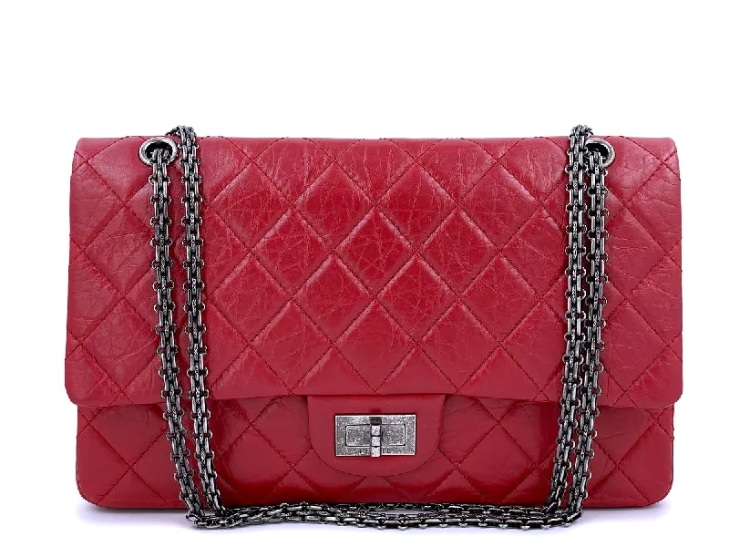 Chanel Red Reissue Classic Double Flap Bag 227 Large Jumbo 2.55 RHW