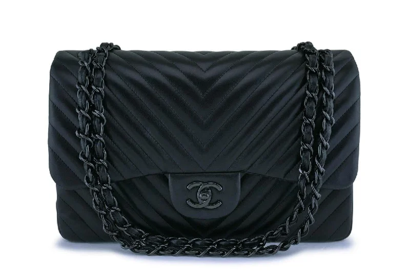Chanel So Black Lambskin Jumbo Classic Double Flap Bag Must-Have Bags, Big Discounts Chanel So Black Lambskin Jumbo Classic Double Flap Bag Must-Have Bags, Big Discounts