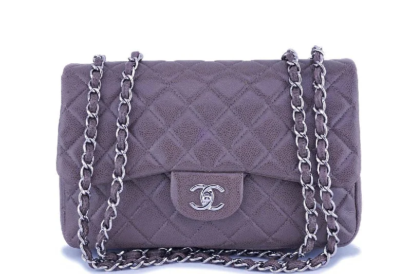 Chanel Taupe Beige-Gray Caviar Classic Jumbo Flap Bag SHW Sleek Bags, Perfect Prices Chanel Taupe Beige-Gray Caviar Classic Jumbo Flap Bag SHW Sleek Bags, Perfect Prices