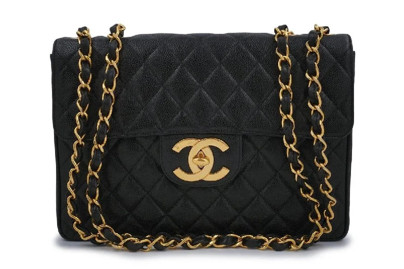 Chanel Vintage Black Caviar Jumbo Classic Flap Bag 24k GHW Stylish Bags At Unbeatable Prices Chanel Vintage Black Caviar Jumbo Classic Flap Bag 24k GHW Stylish Bags At Unbeatable Prices