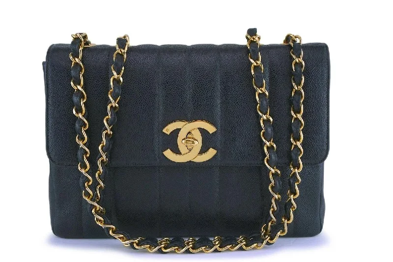Chanel Vintage Black Caviar Mademoiselle Jumbo Classic Flap Bag 24k GHW Affordable Elegance, Grab Yours Chanel Vintage Black Caviar Mademoiselle Jumbo Classic Flap Bag 24k GHW Affordable Elegance, Grab Yours