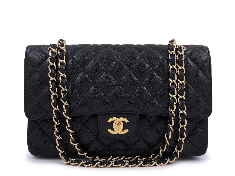 Chanel Vintage Black Caviar Medium Classic Double Flap Bag 24k GHW