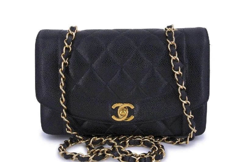 Chanel Vintage Black Caviar Small Classic Diana Flap Bag 24k GHW Trendy Handbags At Limited-Time Discounts Chanel Vintage Black Caviar Small Classic Diana Flap Bag 24k GHW Trendy Handbags At Limited-Time Discounts