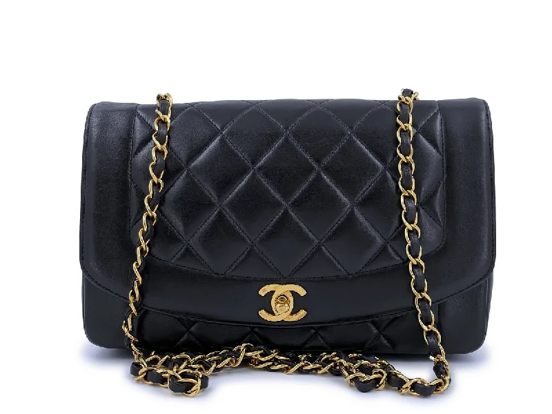 Chanel Vintage Black Diana Flap Bag Medium Lambskin 24k GHW The Best Handbag Offers Are Here Chanel Vintage Black Diana Flap Bag Medium Lambskin 24k GHW The Best Handbag Offers Are Here