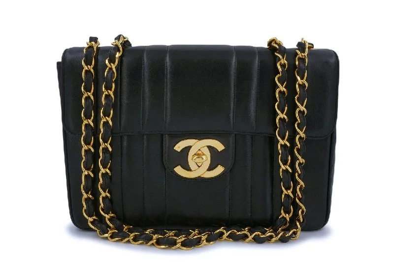 Chanel Vintage Black Mademoiselle Jumbo Classic Flap Bag 24k GHW Trendy Backpacks With Big Discounts Chanel Vintage Black Mademoiselle Jumbo Classic Flap Bag 24k GHW Trendy Backpacks With Big Discounts