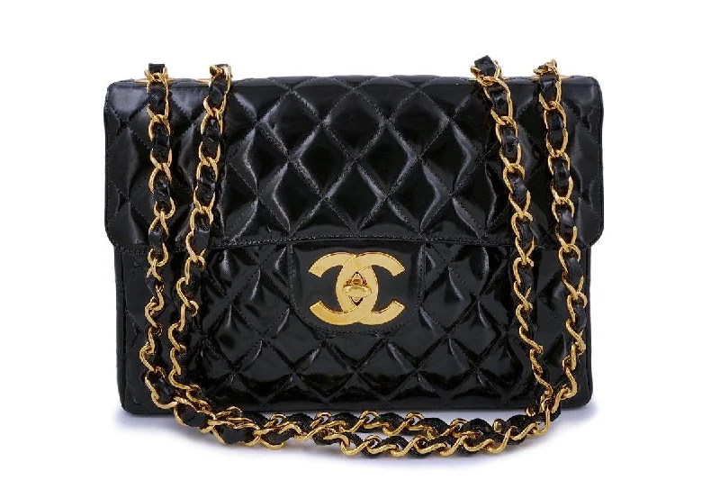 Chanel Vintage Black Patent Jumbo Classic Flap Bag 24k GHW Fashionable Bags At Must-Have Prices Chanel Vintage Black Patent Jumbo Classic Flap Bag 24k GHW Fashionable Bags At Must-Have Prices