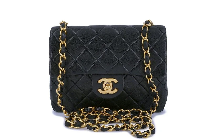 Chanel Vintage Black Square Mini Classic Flap Bag 24k GHW Handbag Deals For Every Occasion Chanel Vintage Black Square Mini Classic Flap Bag 24k GHW Handbag Deals For Every Occasion