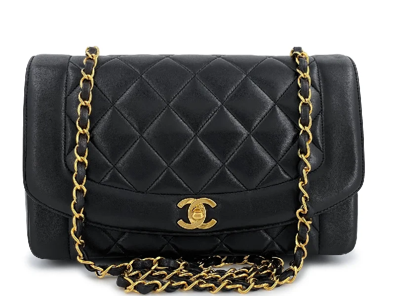 Chanel Vintage Medium Diana Flap Bag Black Lambskin 24k GHW Your Perfect Bag At The Perfect Price Chanel Vintage Medium Diana Flap Bag Black Lambskin 24k GHW Your Perfect Bag At The Perfect Price