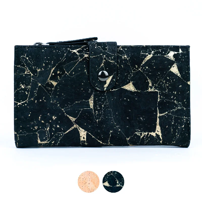 Chic Black and Natural Cork Women's Wallet with Gold Accents BAG-2303 Trendy Handbags At Limited-Time Discounts Chic Black and Natural Cork Women's Wallet with Gold Accents BAG-2303 Trendy Handbags At Limited-Time Discounts