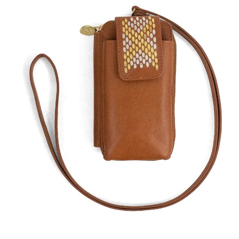 Cognac Leather w/ Brass & Nickel Art