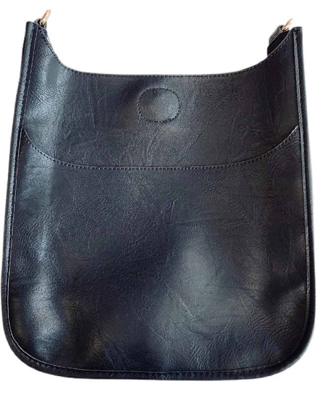 Soft Faux Leather Classic Messenger Black -NO STRAP