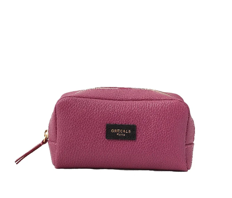 Cosmetic Case-Magenta Leather