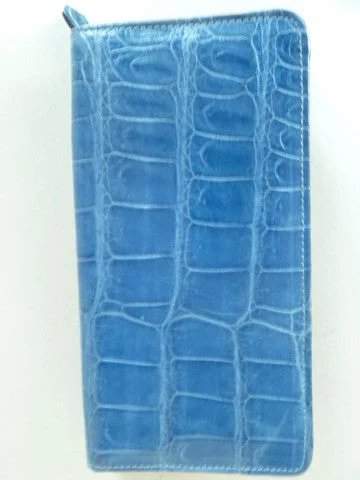 Crocodile Long Wallet Cerulean Or Luggage