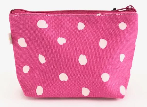 Dots Fuchsia Small Travel Pouch Classic Totes At Unbeatable Deals