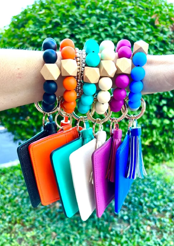 Colorful Wallet Wristlet Silicone Bead Tassel Keychains Best Handbag Sale Of The Season
