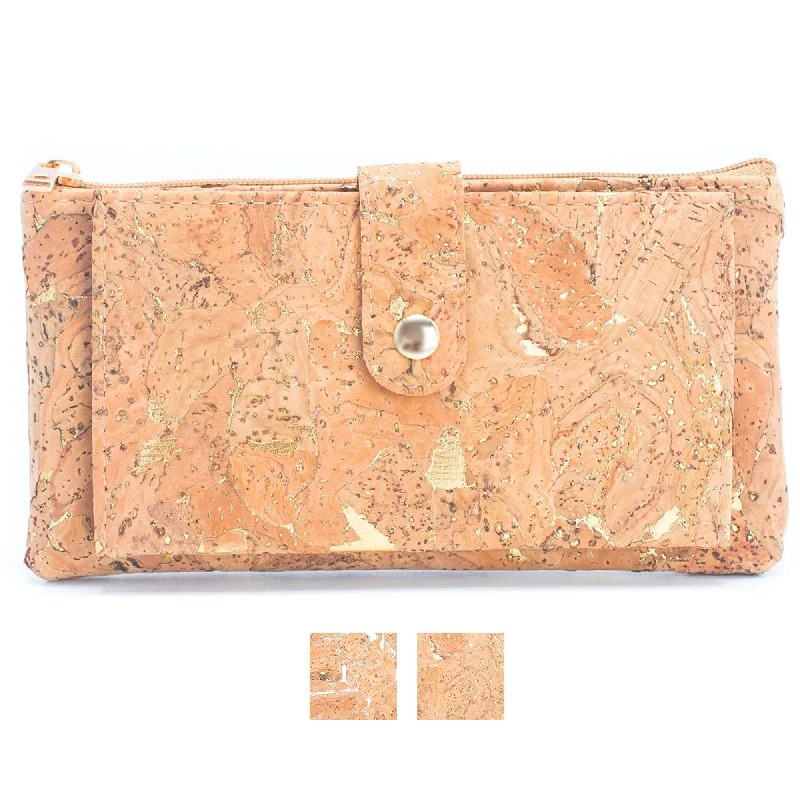 Gold and silver cork Slim card snap long wallet BAG-2234 Designer-Inspired Bags At Reduced Prices Gold and silver cork Slim card snap long wallet BAG-2234 Designer-Inspired Bags At Reduced Prices