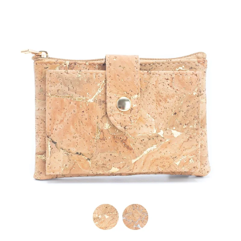 Gold and silver cork Slim snap short wallet BAG-2233 Premium Handbags At Unbeatable Markdowns Gold and silver cork Slim snap short wallet BAG-2233 Premium Handbags At Unbeatable Markdowns
